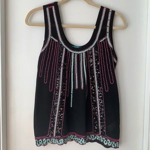 Black Sequin Tank Top